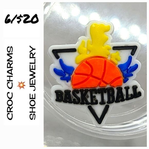 6/$20 Basketball 🏀 Hoops Croc Charm Shoe Jewelry Sports Ball Jibbitz Bogg Bag - Picture 1 of 2
